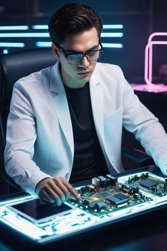 man with a computer,cyber glasses,technologist,genocyber,neon human resources,computerologist,computerize,computer business,cybersurfers,cyberonics,electronics,microcomputers,computer freak,computerized,cybersmith,cybercasts,cybertrader,computerworld,ltx,cybersource,Illustration,Paper based,Paper Based 28