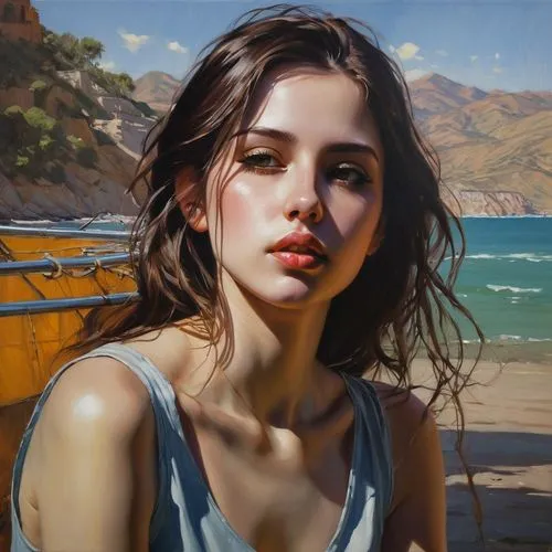 donsky,heatherley,nestruev,adnate,chudinov,oil painting,photorealist,dmitriev,follieri,jasinski,puttnam,girl portrait,ignatiev,girl on the river,palizzi,pittura,barcroft,girl on the dune,world digital painting,young woman,Conceptual Art,Fantasy,Fantasy 15