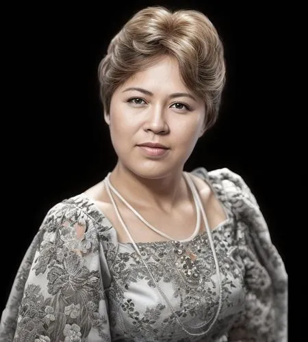 a woman with a short sleeved dress on a black background,soekarnoputri,matviyenko,matvienko,kartini,khaleda,sukmawati,Common,Common,Natural