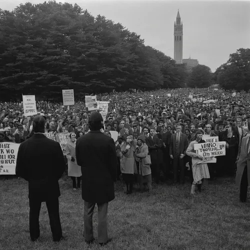 Catherine Bertini and William Brydges organized a rally at SUNY Albany where 2000 students showed up with 12 hours notice, two weeks after the Governor announced his presidential candidacy (1968),13 a