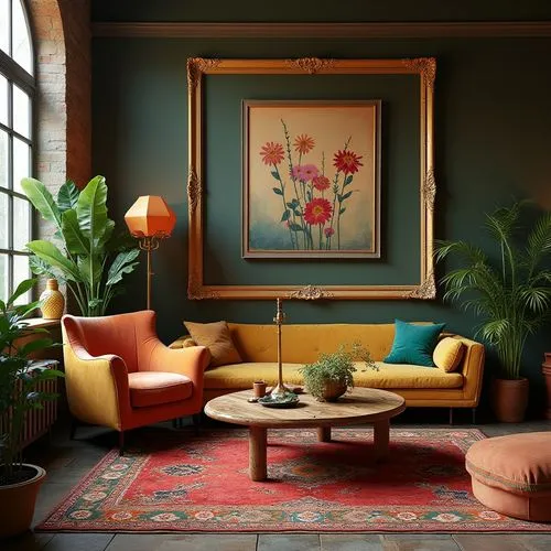 mid century modern,gournay,sitting room,mid century,fromental,interior decor,midcentury,chaise lounge,retro modern flowers,interior decoration,living room,contemporary decor,interior design,houseplants,livingroom,henningsen,upholsterers,apartment lounge,interiors,zoffany,Photography,General,Realistic