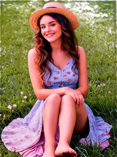 hamulack,countrygirl,country dress,sun hat,pink hat,straw hat,topanga,beautiful girl with flowers,photo shoot with edit,on the grass,summer background,spring background,margairaz,springtime background,beautiful young woman,high sun hat,girl wearing hat,summer hat,floricienta,bethany,Conceptual Art,Oil color,Oil Color 17