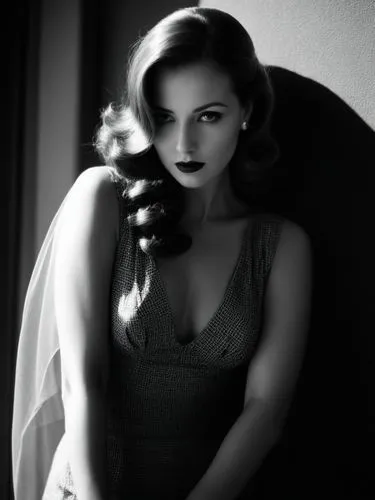 beautiful woman in b&w,vintage black and white po of a beautiful woman in front of a window,film noir,gene tierney,vintage woman,vintage angel,retro woman,vintage girl,Photography,Black and white phot