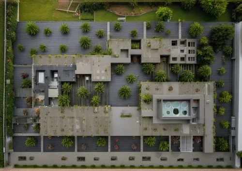 PON CEMENTO PULIDO EN LA PARTE EXTERIOR ,residential,garden elevation,residential house,urban design,multistorey,ecovillages,mvrdv,bird's-eye view,overhead view,cubic house,top view,eisenman,architect