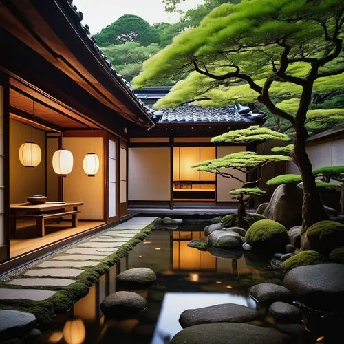 ryokan,japanese-style room,ryokans,japanese zen garden,kyoto,zen garden,japanese garden,japan garden,tea ceremony,kinkakuji,dojo,teahouse,zen,japanese art,kaiseki,japanese tea,japanese garden ornament,kinkakuji temple,ginkaku-ji temple,japanese shrine,Illustration,Paper based,Paper Based 06