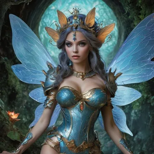 faerie,blue enchantress,fairy queen,evil fairy,faery,fairy,inara,fantasy woman,lalazarian,fairie,fantasy portrait,rosa 'the fairy,fantasy art,archangel,sorceror,majevica,garden fairy,fae,titania,flower fairy,Illustration,Realistic Fantasy,Realistic Fantasy 02