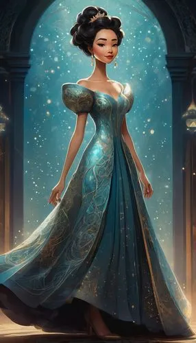 celestina,tiana,the snow queen,elsa,cinderella,belle,Illustration,Abstract Fantasy,Abstract Fantasy 23