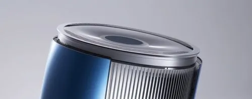 a blue and silver trash can with a white background,beverage can,beverage cans,beer can,cola can,cans of drink,round tin can,Photography,General,Realistic