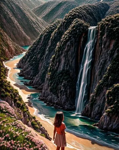 flowing water,beautiful landscape,brown waterfall,waterfalls,havasupai,nature wallpaper,water fall,waterfall,water falls,landscapes beautiful,meghalaya,mountain spring,canyon,world digital painting,beautiful nature,green waterfall,mountain stream,the valley of the,falls,valley