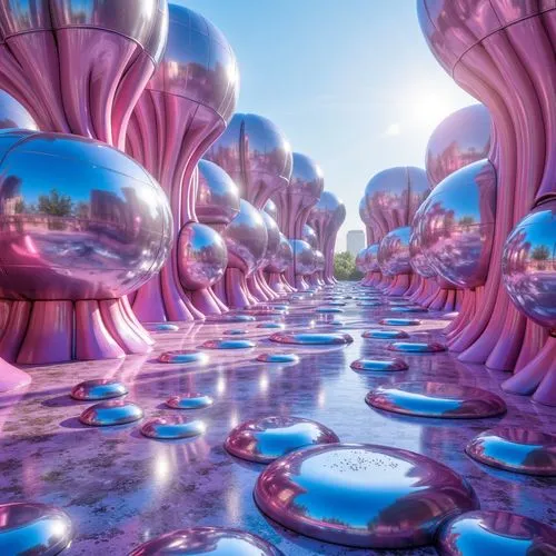 mushroom landscape,imaginationland,fairy world,futuristic landscape,alien world,3d fantasy,alien planet,wonderland,candyland,fairyland,acid lake,wonderlands,fantasy world,dreamlands,fantasyland,fantasy city,teacups,virtual landscape,kaleidoscape,teleporters