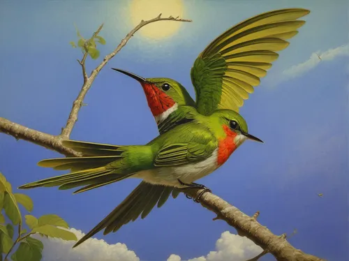 ruby-throated hummingbird,sunbird,southern double-collared sunbird,cuban tody,cuba-hummingbird,calliope hummingbird,bird hummingbird,bee eater,hummingbirds,tropical bird climber,ruby throated hummingbird,hummingbird,humming bird pair,european bee eater,bird painting,rofous hummingbird,annas hummingbird,humming bird,green-tailed emerald,humming-bird,Conceptual Art,Sci-Fi,Sci-Fi 16