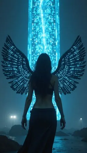 cyberangels,cortana,messenger of the gods,archangel,raziel,the pillar of light,Conceptual Art,Sci-Fi,Sci-Fi 07