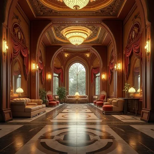 ornate room,cochere,hallway,lobby,ballroom,luxury hotel,hotel lobby,entrance hall,salon,luxury bathroom,hotel hall,art deco,corridor,corridors,3d rendering,interiors,bath room,victorian room,anteroom,antechamber,Photography,General,Realistic