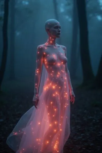 ballerina in the woods,the enchantress,drawing with light,sleepwalker,sorceress,neon body painting,Photography,Artistic Photography,Artistic Photography 01