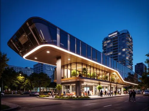 hongdan center,costanera center,danube centre,vancouver,glass facade,glass building,telus,capitaland,modern building,cityplace,esplanade,sofitel,kitsilano,harbourfront,biopolis,luminato,epcor,taikoo,benaroya,parkroyal