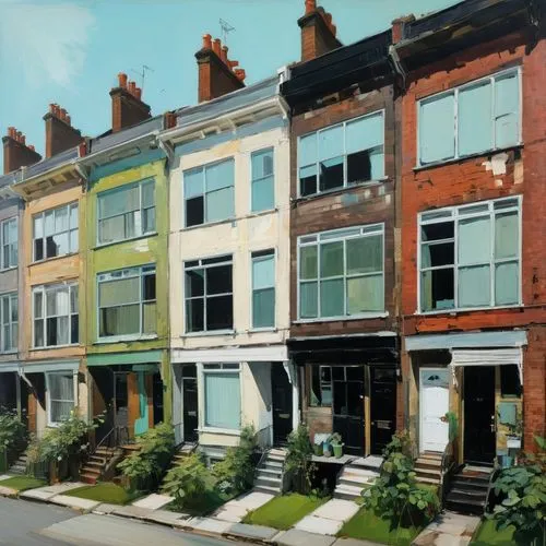 rowhouses,houses clipart,row of houses,rowhouse,row houses,townhouses,leaseholds,facade painting,notting hill,conveyancing,house painting,liversidge,terraced,leaseholders,leasehold,lettings,estate agent,serial houses,grosvenor,harringay,Conceptual Art,Oil color,Oil Color 01