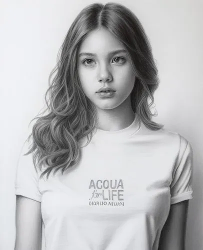 acuvue,girl in t-shirt,acqui,aquilo,aquella,tshirt,Illustration,Black and White,Black and White 35