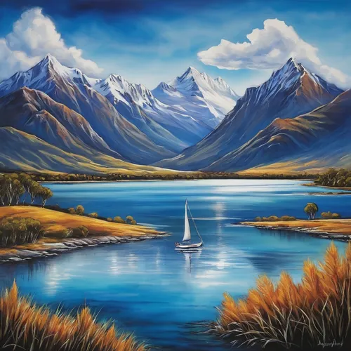 new zealand,landscape background,river landscape,mountain landscape,mountain scene,mountainous landscape,panoramic landscape,salt meadow landscape,south island,natural landscape,art painting,high landscape,oil painting on canvas,nz,nature landscape,coastal landscape,landscape,landscapes,landscape nature,newzealand nzd,Illustration,Abstract Fantasy,Abstract Fantasy 14