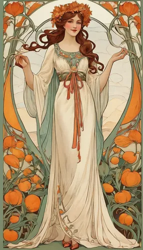 mucha,art nouveau design,art nouveau,art nouveau frame,orange blossom,alfons mucha,art nouveau frames,oranges,orange roses,kate greenaway,physalis,virgo,orange,orange robes,pumpkin autumn,tangerines,apricot,apricots,orange rose,clementines,Illustration,Retro,Retro 08