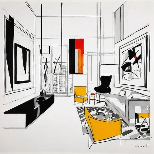 mid century modern,mondrian,apartment lounge,an apartment,interior design,livingroom,interiors,interior decoration,interior modern design,mid century,interior decor,apartment,living room,modern room,modern decor,frame drawing,roy lichtenstein,sitting room,modern living room,contemporary decor,Art,Artistic Painting,Artistic Painting 42