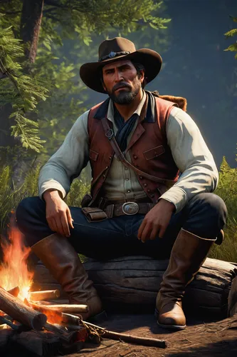 american frontier,woodsman,campfire,farmer in the woods,el capitan,brown hat,campfires,western,chief cook,dutch oven,park ranger,drover,ranger,huckleberry,sheriff,gunfighter,mountain vesper,western riding,stetson,scout,Conceptual Art,Fantasy,Fantasy 05