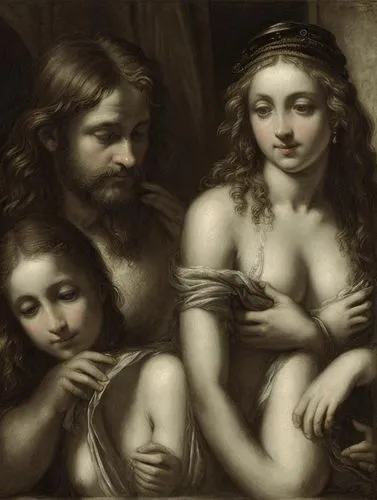 jordaens,tiziano,beaubrun,titian,parmigianino,putti,Art sketch,Art sketch,Ultra Realistic