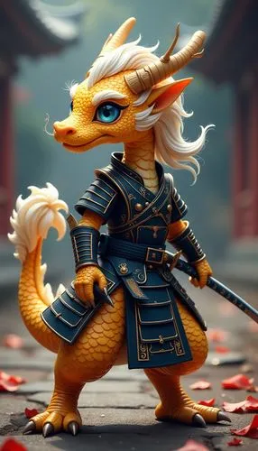 golden dragon,kobold,garrison,dragonja,darragon,xiahou,Illustration,Realistic Fantasy,Realistic Fantasy 34