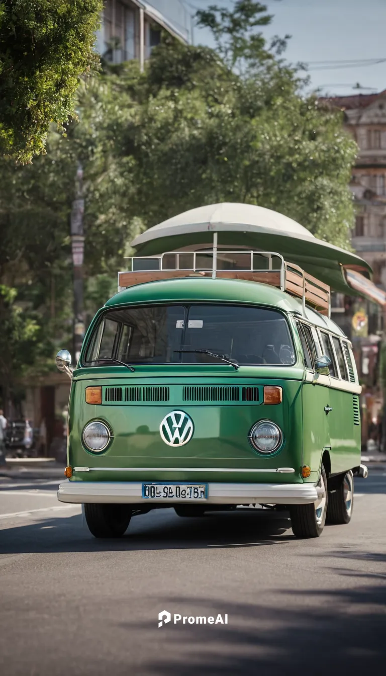 ((Best Quality)),  <lora:Retro_VW_Bus:1>, Green VW bus,volkswagen type 3,volkswagen brasilia,volkswagen type 2,vw bus,vw camper,volkswagenbus,volkswagen 181,volkswagen type 2 (t3),vwbus,volkswagen vw,