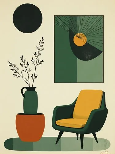 mid century,mid century modern,midcentury,aalto,vitra,henningsen,Illustration,Realistic Fantasy,Realistic Fantasy 03