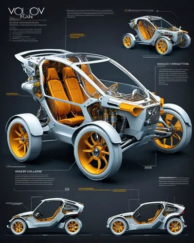 an industrial design sketch of a beautiful Volvo Buggy Schlesser engine (construction plan),  alien advanced concept model, futuristic style with all the data related to its construction, very detaile