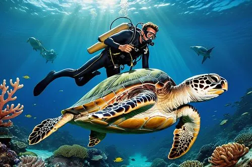 sea turtle,loggerhead turtle,green turtle,marine animal,loggerhead,caretta,scuba diving,aquatic animals,tortue,underwater world,sea life underwater,hawksbill,scuba,marine life,underwater background,aquarist,sea animals,turtles,aquaculturists,turtle,Illustration,Retro,Retro 21