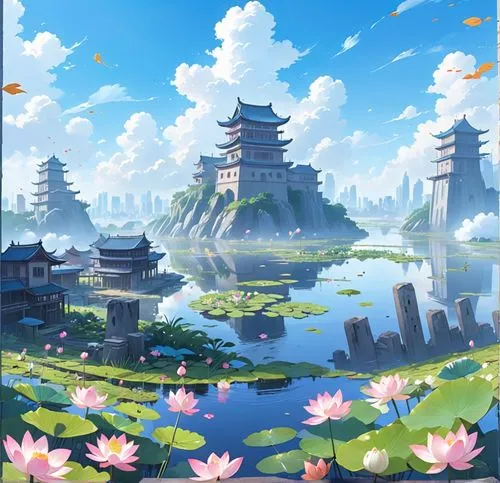 japanese sakura background,landscape background,sakura background,fantasy landscape,japan landscape,ancient city,spring background,springtime background,chinese background,background with stones,japanese floral background,spring festival,meteora,nanjing,japanese background,chinese clouds,kyoto,bird kingdom,lotus pond,backgrounds,Anime,Anime,Traditional