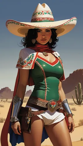 sombrero,sombrero mist,mexican,peruvian women,mexican hat,mariachi,margarita,mexican mix,la catrina,cowgirl,lasso,latina,desert rose,desert flower,adelita,cinco de mayo,mexican culture,matador,marvel of peru,mexico,Illustration,American Style,American Style 06