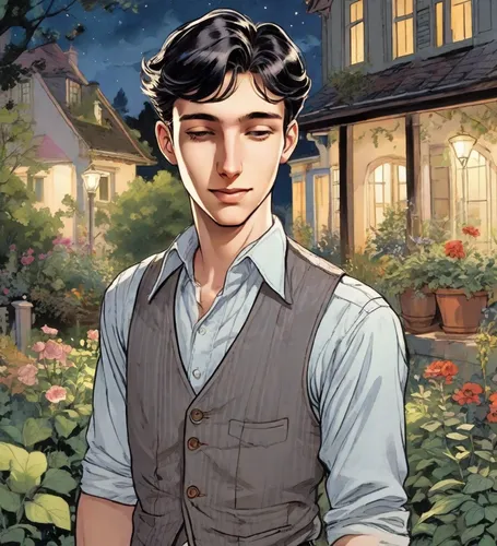 rowan,bunches of rowan,robert harbeck,jane austen,victorian,clove garden,jack rose,victorian style,young man,butler,valentin,holmes,melchior,gardener,sweet william,ferdinand,male character,william,htt pléthore,timothy