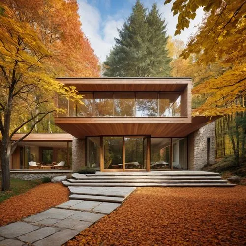 corten steel,mid century house,forest house,modern house,fallingwater,bunshaft,bohlin,fall landscape,house in the forest,minotti,ruhl house,modern architecture,eisenman,mid century modern,cantilevers,fall foliage,newhouse,archidaily,autumn decor,maple shadow,Photography,General,Commercial