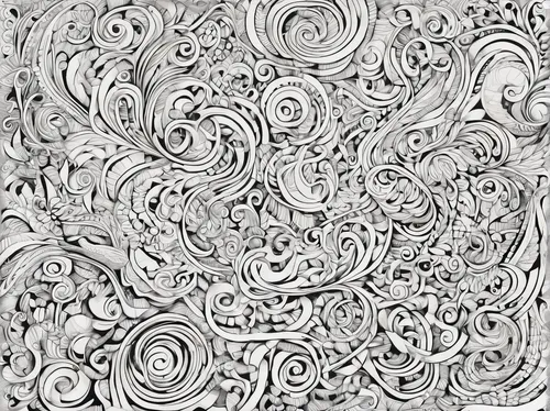 paisley digital background,swirls,whirlpool pattern,paisley pattern,coral swirl,flora abstract scrolls,swirling,swirl,spirals,waves circles,spiral pattern,abstract cartoon art,a sheet of paper,spiral background,vector spiral notebook,background abstract,swirly orb,heart swirls,tessellation,vector pattern,Illustration,Black and White,Black and White 05