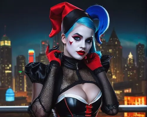 harley quinn,harley,derivable,villainess,puddin,queen of hearts,countess,duela,mistress,domino,vanderhorst,arkham,mystique,rankin,rhps,burlesques,rockabella,femme fatale,shrilly,vampire woman,Art,Artistic Painting,Artistic Painting 02