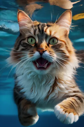 underwater background,under the water,cat on a blue background,underwater,underwater world,submerged,swimming technique,cat vector,aquatic,maincoon,under water,aquatic animal,swim,underwater fish,scuba,sea animal,swimming machine,dog in the water,god of the sea,water creature,Photography,General,Natural