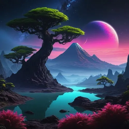 fantasy landscape,alien planet,purple landscape,alien world,futuristic landscape,landscape background,Conceptual Art,Sci-Fi,Sci-Fi 12