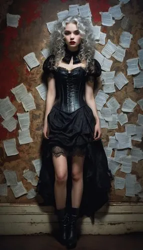 gothic portrait,gothic fashion,conceptual photography,gothic dress,gothic woman,goth woman,mystical portrait of a girl,portrait photography,torn dress,girl in a historic way,overskirt,alice,portrait photographers,depressed woman,dark portrait,doll dress,crinoline,marionette,dark angel,transience,Unique,3D,Modern Sculpture