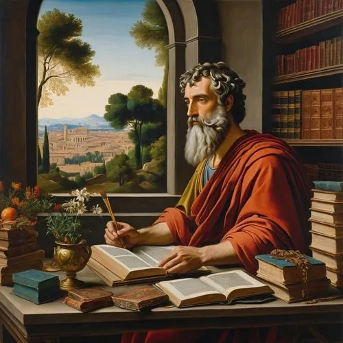 celsus library,hippocrates,mardonius,aristotelianism,herodotus,augustine,theologiae,servetus,aristotelian,bibliographical,gutenberg,aristoteles,polycarp,democritus,diogenes,encyclopedist,plato,philosophica,dizionario,hierocles,Art,Classical Oil Painting,Classical Oil Painting 34