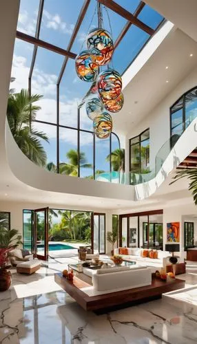 luxury home interior,cochere,interior modern design,contemporary decor,florida home,tropical house,atriums,stucco ceiling,glass roof,paradisus,sunroom,conservatory,modern decor,palmilla,beautiful home,holiday villa,luxury home,lobby,mid century modern,modern living room,Conceptual Art,Graffiti Art,Graffiti Art 09