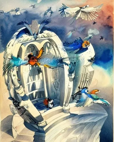 vibrant water color,arctic birds,ice hotel,birds in flight,flying birds,doves of peace,sea birds,flock of birds,bird migration,antarctic bird,birds of the sea,constellation swan,migratory birds,birds 