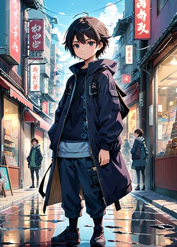 anime japanese clothing,shibuya,parka,shinjuku,tokyo city,harajuku,tokyo,asakusa,nikko,osaka,ginza,convenience store,pedestrian,shopping street,winter clothing,stylish boy,coat,uniqlo,shopping icon,nori,Anime,Anime,Realistic