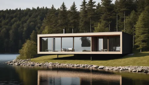 Lake House Designs, minimalist mid-size frame house, lakeside, geometric outline, expert,,house with lake,house by the water,cubic house,summer house,inverted cottage,timber house,dunes house,floating