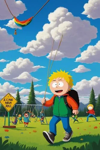 kite flyer,fly a kite,inflated kite in the wind,kite climbing,recess,sport kite,zipline,kites,cartoon video game background,children jump rope,kite landboarding,zip line,parachuting,frisbee golf,figure of paragliding,irish balloon,children's background,flying dandelions,hang gliding,balloon trip,Art,Artistic Painting,Artistic Painting 26