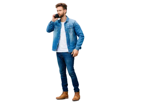 Professional photographer, male, 30s, beard, messy hair, denim jacket, white shirt, jeans, brown boots, holding DSLR camera, standing, urban background, natural lighting, shallow depth of field, reali