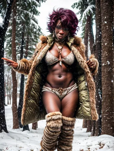 warrior woman,faun,eskimo,barbarian,suit of the snow maiden,fur clothing,female warrior,fantasy woman,fur,the snow queen,african american woman,snow angel,christmas woman,voodoo woman,black woman,cosplay image,african woman,hard woman,aborigine,lady honor