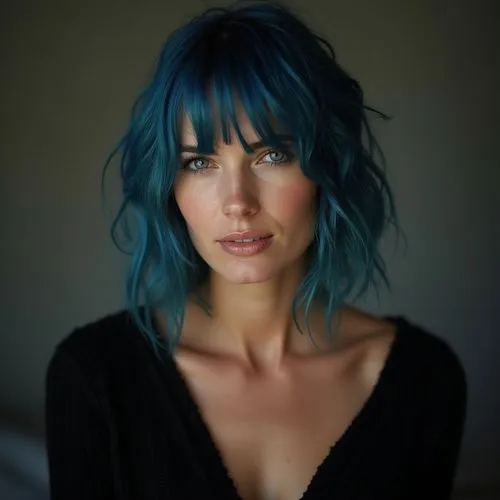 blue hair,color turquoise,aqua,bleu,karou,ramona