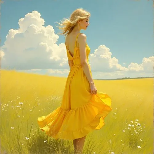 yellow grass,heatherley,yellow cosmos,yellow sun hat,yellow mustard,yellow,Illustration,Retro,Retro 08